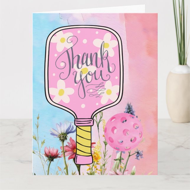 Tarjeta De Agradecimiento Baloncesto con flores (Anverso)