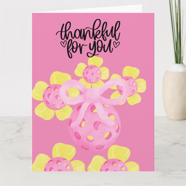 Tarjeta De Agradecimiento Baloncesto con flores (Anverso)