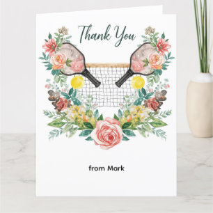 Tarjeta De Agradecimiento Baloncesto con flores hermosas