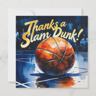 Tarjeta De Agradecimiento Baloncesto con pelota Gracias por un mate 