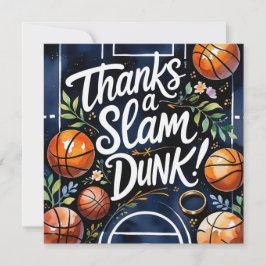 Tarjeta De Agradecimiento Baloncesto con pelota Gracias un slam dunk boda