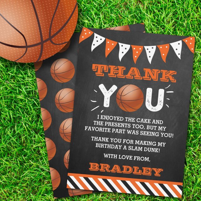 Tarjeta De Agradecimiento Baloncesto Cualquier cumpleaños de edad (Subido por el creador)