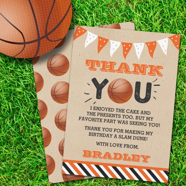 Tarjeta De Agradecimiento Baloncesto Cualquier cumpleaños de edad (Subido por el creador)