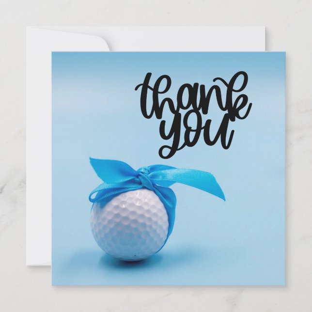 Tarjeta De Agradecimiento Baloncesto de golf con cinta azul (Anverso)