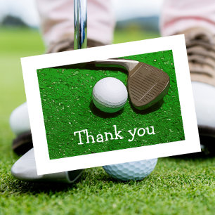 Tarjeta De Agradecimiento Baloncesto de golf y verde hierro