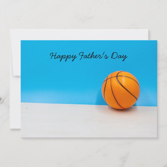 Tarjeta De Agradecimiento Baloncesto en azul Feliz Día del Padre (Anverso)