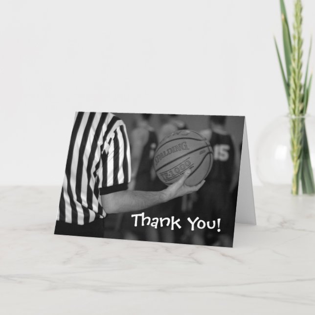 Tarjeta De Agradecimiento baloncesto, ¡Gracias! (Anverso)