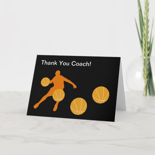 Tarjeta De Agradecimiento Baloncesto Gracias Cartas (Anverso)