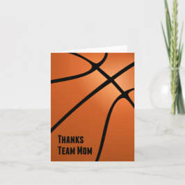 Tarjeta De Agradecimiento Baloncesto Gracias Equipo Mamá Personalizable Blan
