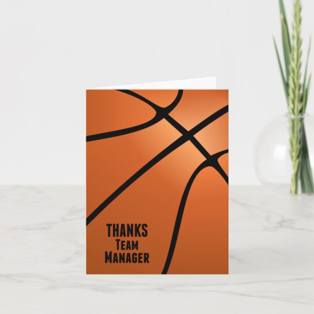 Tarjeta De Agradecimiento Baloncesto Gracias Personalizable Blank De Team Ma (Anverso)