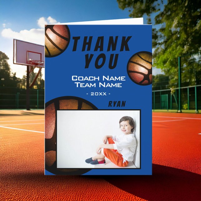 Tarjeta De Agradecimiento Baloncesto Metálico Foto de entrenador Gracias tar (Subido por el creador)