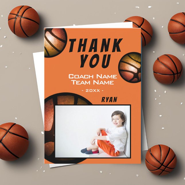 Tarjeta De Agradecimiento Baloncesto Metálico Foto de entrenador Gracias tar (Subido por el creador)