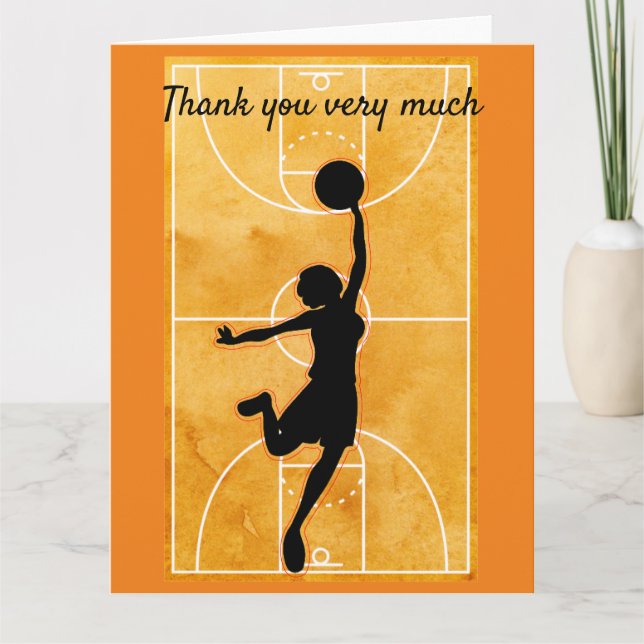 Tarjeta De Agradecimiento Baloncesto Muchas gracias al jugador (Anverso)