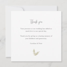 Tarjeta De Agradecimiento Bamboo Boho Hoja Botánica Suave Elegante Vegetació