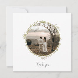Tarjeta De Agradecimiento Bamboo Boho Hoja Botánica Suave Elegante Vegetació
