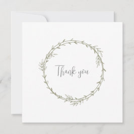 Tarjeta De Agradecimiento Bamboo Boho Hoja Botánica Suave Elegante Vegetació