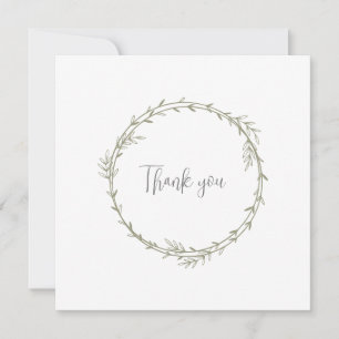Tarjeta De Agradecimiento Bamboo Boho Hoja Botánica Suave Elegante Vegetació