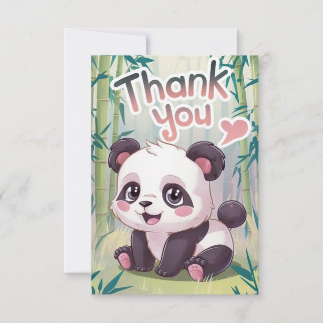 Tarjeta De Agradecimiento Bamboo Panda encantado (Anverso)