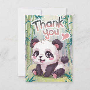 Tarjeta De Agradecimiento Bamboo Panda encantado