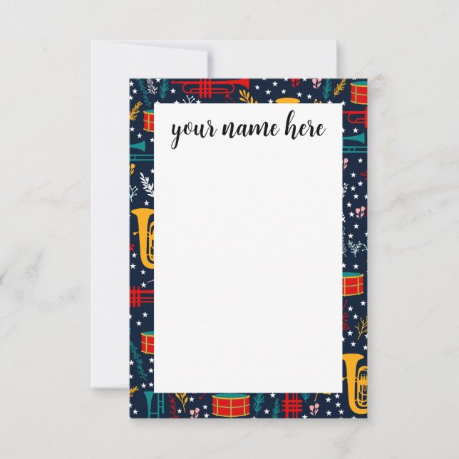 Tarjeta De Agradecimiento Banda de marcha personalizada Notecards (Anverso)