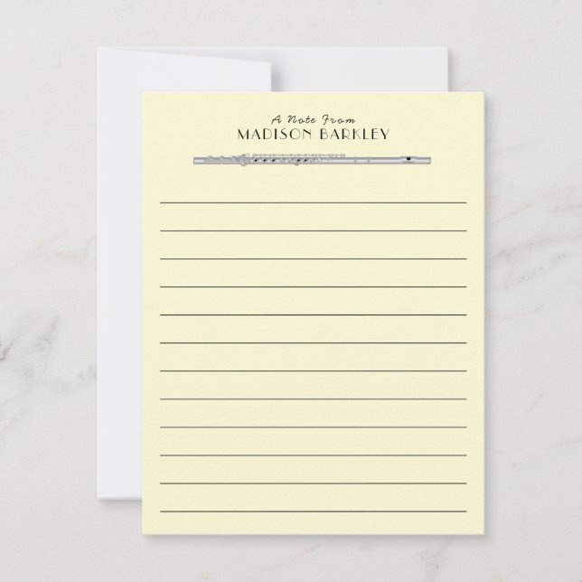 Tarjeta De Agradecimiento Banda de profesores de música flautista (Anverso)