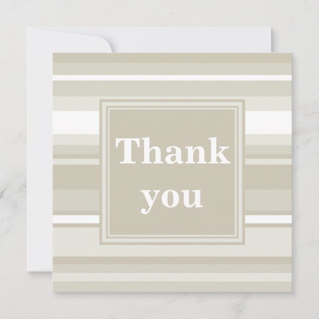 Tarjeta De Agradecimiento Bandas de arenisca monogramo (Anverso)