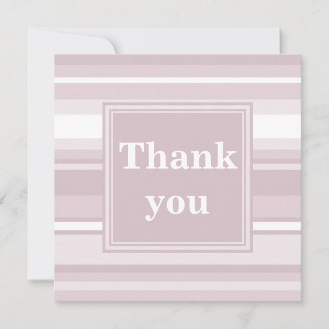 Tarjeta De Agradecimiento Bandas de cuarzo rosa monograma (Anverso)