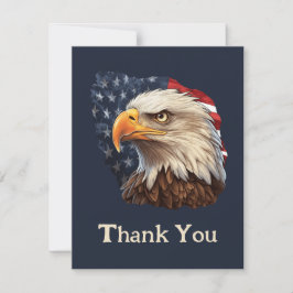 Tarjeta De Agradecimiento Bandera americana águila calva
