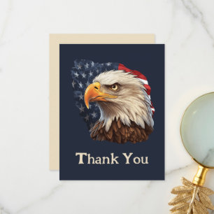 Tarjeta De Agradecimiento Bandera americana águila calva