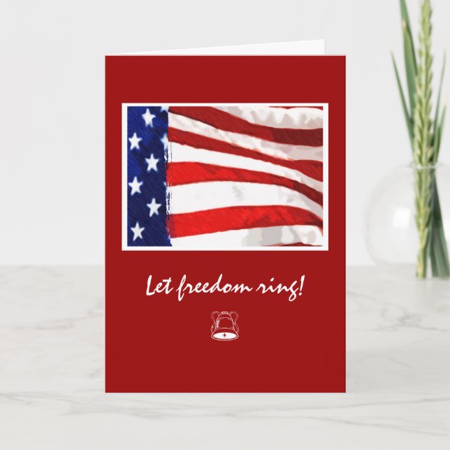 Tarjeta De Agradecimiento Bandera americana (gracias) (Anverso)