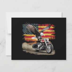 Tarjeta De Agradecimiento Bandera Americana Motocicleta Tshirt Estados Unido