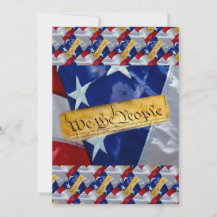 Tarjeta De Agradecimiento Bandera Americana Nosotros El Pueblo