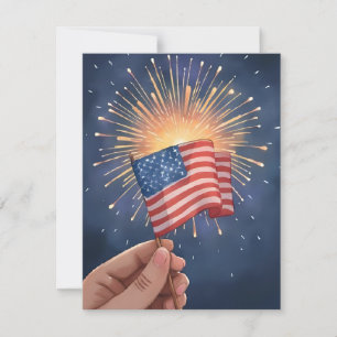Tarjeta De Agradecimiento Bandera Americana Patriótica