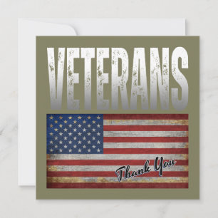 TARJETA DE AGRADECIMIENTO BANDERA AMERICANA VETERANOS GRACIAS 4 DE JULIO