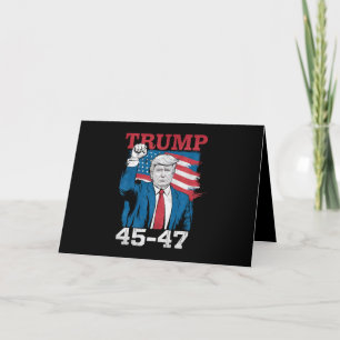 Tarjeta De Agradecimiento Bandera Americana Vintage Retro USA Trump 45 47