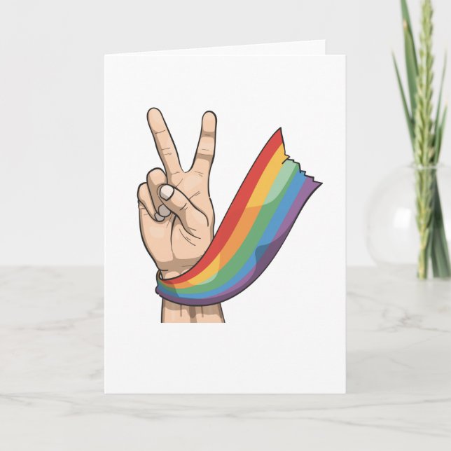 Tarjeta De Agradecimiento Bandera arco iris PRIDE (Anverso)