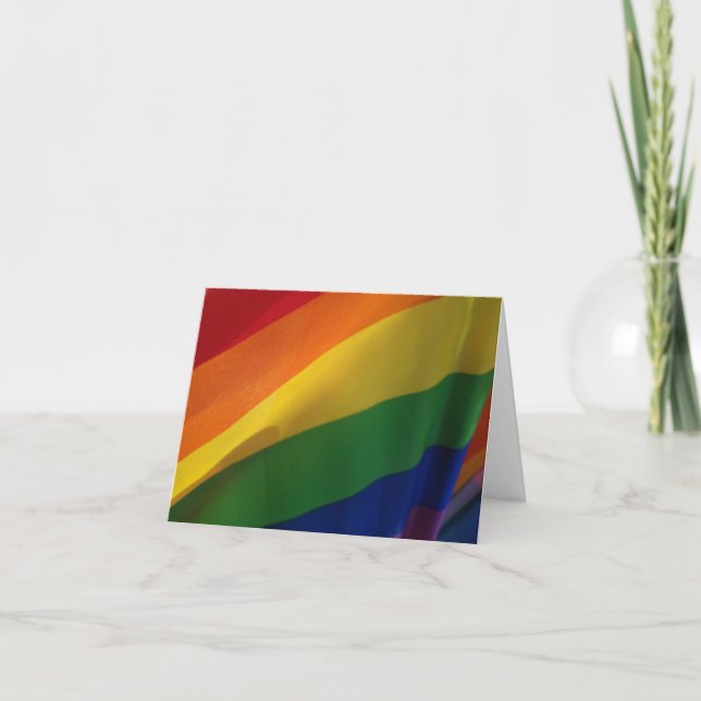 Tarjeta De Agradecimiento Bandera arcoiris, orgullo (Anverso)