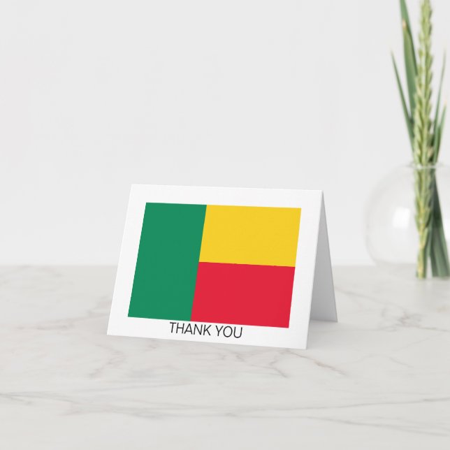 Tarjeta De Agradecimiento Bandera Benín Patriótica (Anverso)