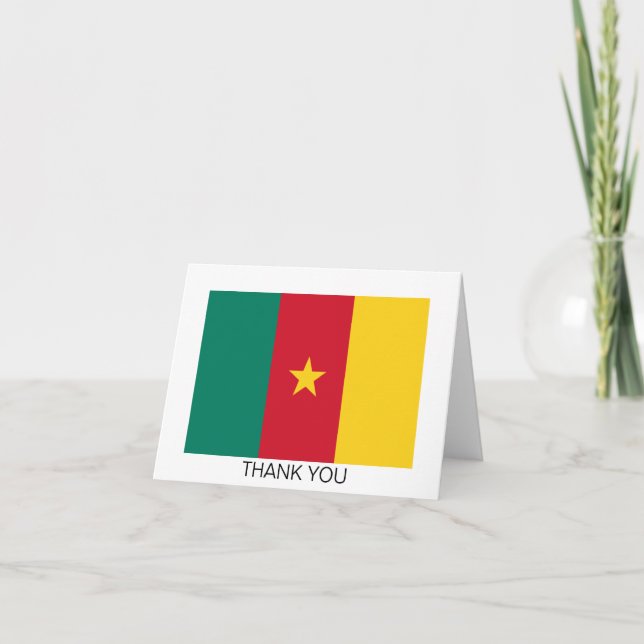 Tarjeta De Agradecimiento Bandera de Camerún Patriótico (Anverso)