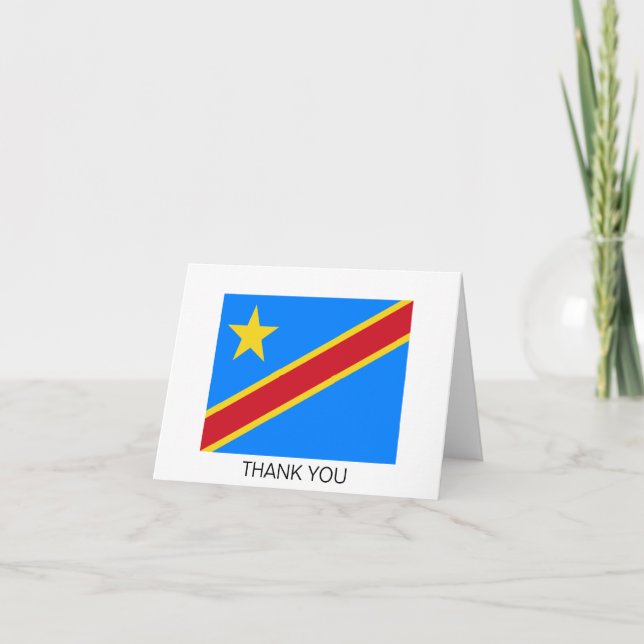 Tarjeta De Agradecimiento Bandera de Congo Kinshasa (Anverso)