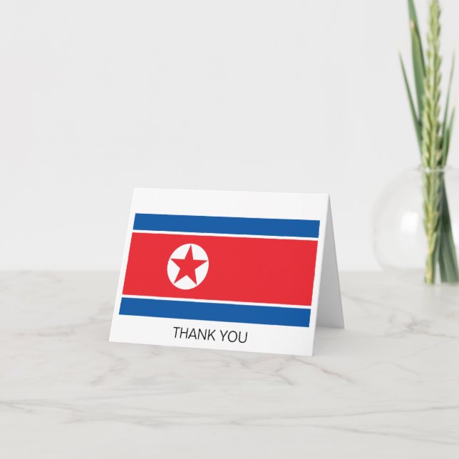 Tarjeta De Agradecimiento Bandera de Corea del Norte (Anverso)
