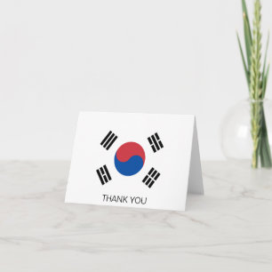 Tarjeta De Agradecimiento Bandera de Corea del Sur