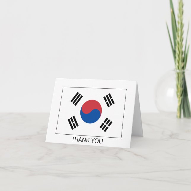 Tarjeta De Agradecimiento Bandera de Corea del Sur (Anverso)