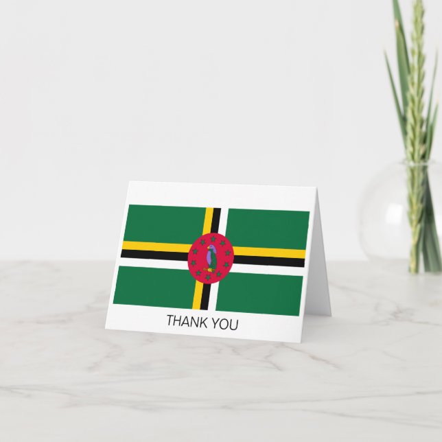Tarjeta De Agradecimiento Bandera de Dominica (Anverso)