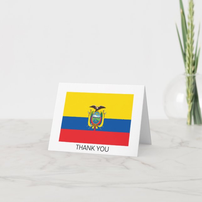 Tarjeta De Agradecimiento Bandera de Ecuador (Anverso)