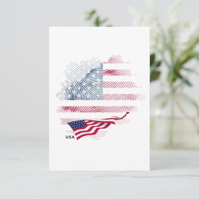 Tarjeta De Agradecimiento bandera de EE. UU. (Anverso de pie)
