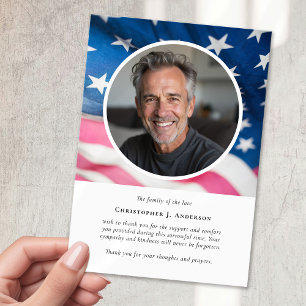 Tarjeta De Agradecimiento Bandera de EE. UU. Ejército Patriótico Simpatía Fo