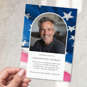 Tarjeta De Agradecimiento Bandera de EE. UU. Ejército Patriótico Simpatía Fo