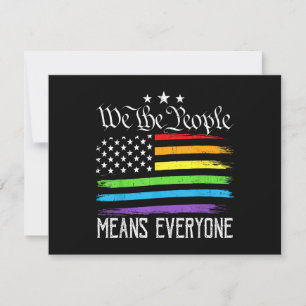 Tarjeta De Agradecimiento Bandera de EE. UU. Igualdad LGBTQ We the People Si