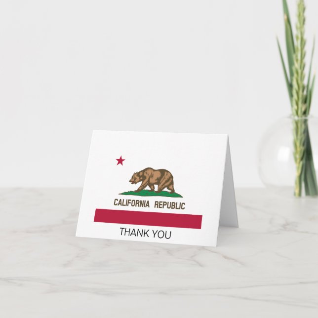 Tarjeta De Agradecimiento Bandera de estado de California (Anverso)